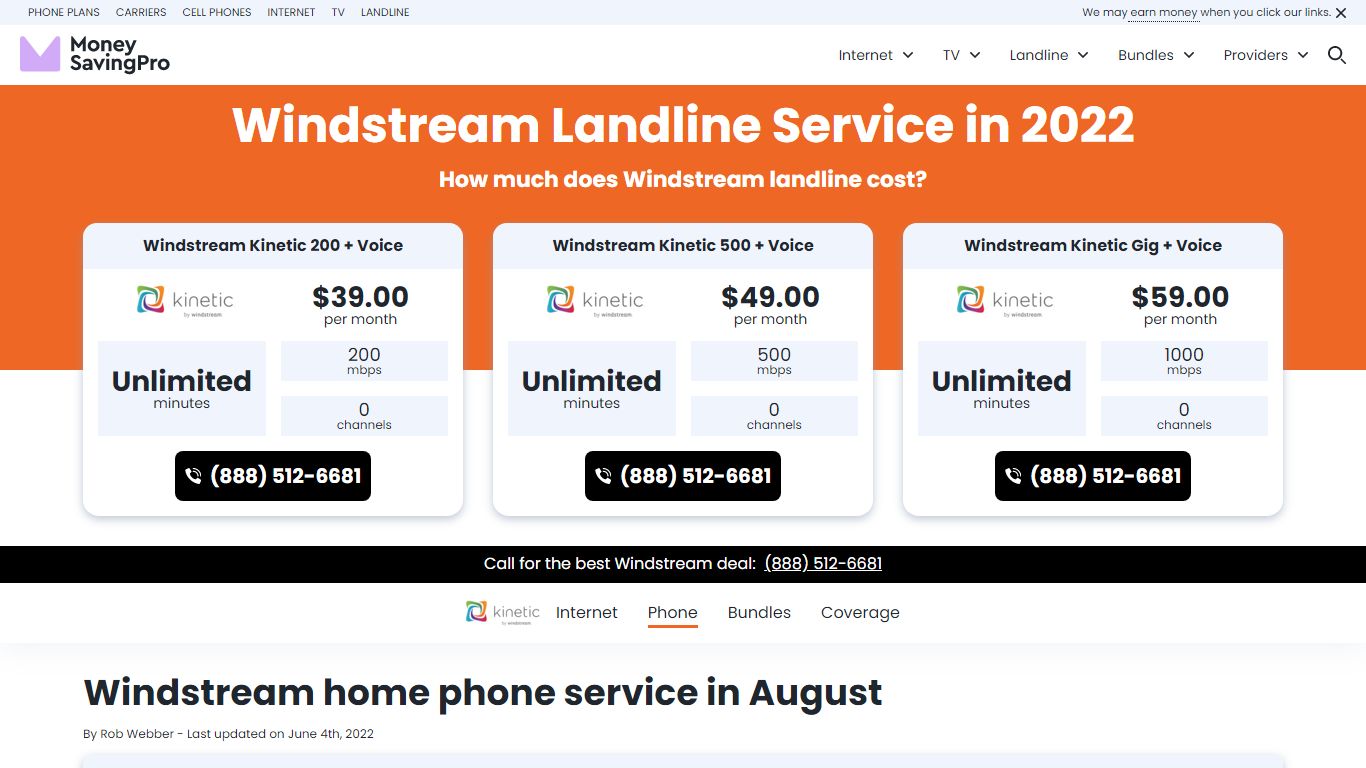 Windstream Landline Service - Home Phone Plans | MoneySavingPro